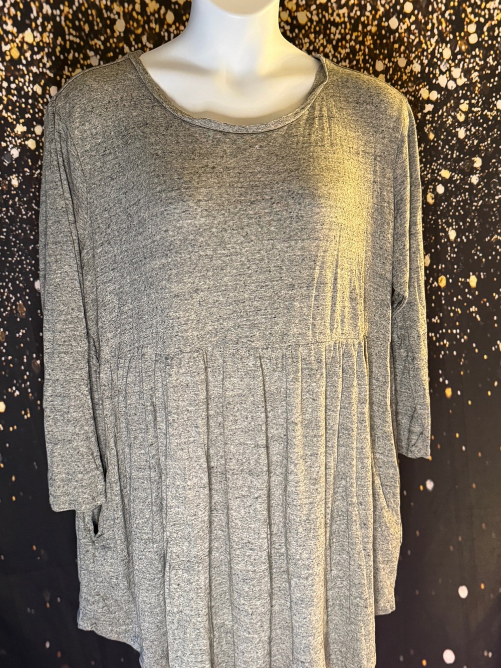 Maurices Heather Gray Pleated Tunic Top
